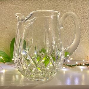 Vtg Waterford Crystal Lismore Water Pitcher With Ice Lip 6.25” 32oz Signed